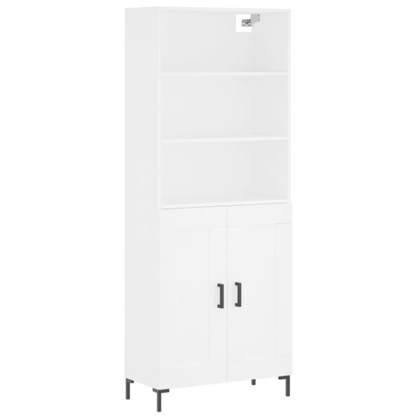 Szafka Witrynka Biała z Drzwiami 69.5x34x180 cm do Salonu Pokoju 743931