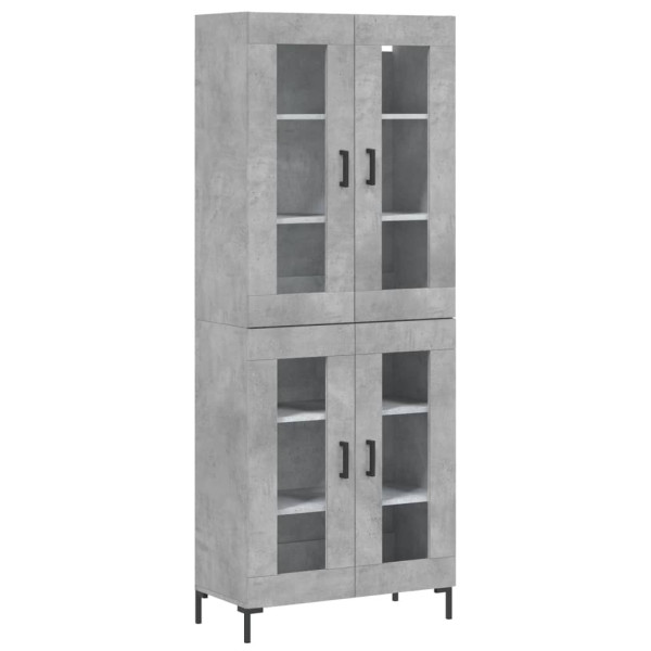 Szafka Witrynka Regał Szara Szklana 69.5x34x180 cm do Salonu Pokoju 751700