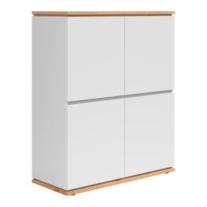 Szafka Yamael 100 cm z 4 drzwiami biała 399324 Szafka Yamael 100 cm z 4 drzwiami biała 399324