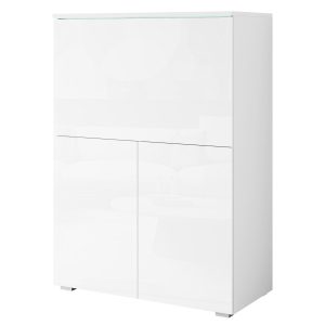 Szafka z funkcją biurka VEVE OFFICE 90 z LED/biały/biały połysk 1048437 Szafka z funkcją biurka VEVE OFFICE 90 z LED/biały/biały połysk 1048437