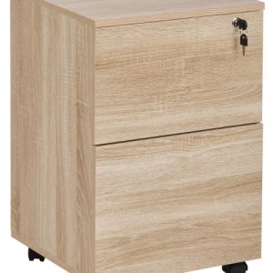 Szafka z kółkami zamykane szuflady jasnobrązowa 656241 Szafka z kółkami zamykane szuflady jasnobrązowa 656241
