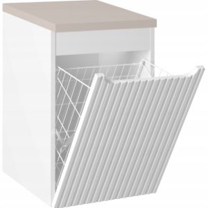 Szafka Z KOSZEM Na Pranie 40 cm BIAŁA BLAT KASZMIR NOVA 349710 Szafka Z KOSZEM Na Pranie 40 cm BIAŁA BLAT KASZMIR NOVA 349710