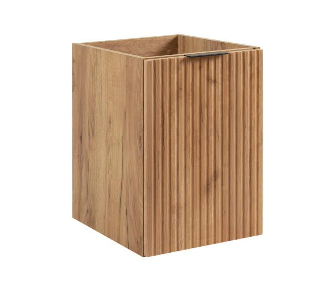 Szafka z koszem na pranie, dąb Craft, 40 x 57 x 46 cm, czarne uchwyty 1092287