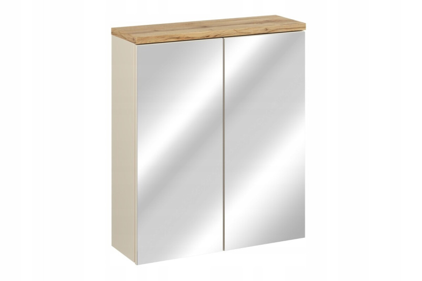 Szafka z lustrem BALI 60 cm kaszmir 2 drzwi laminowana 761935