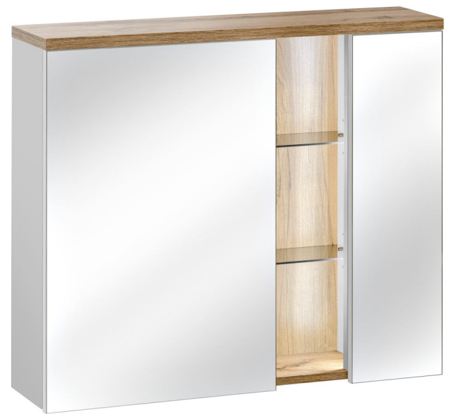 Szafka z lustrem i oświetleniem LED 80 cm BAHAMA 126541