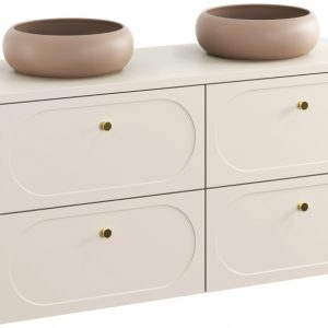 Szafka Z UMYWALKĄ 120 cm DONNA SAND Wisząca BLAT PIASKOWY BEŻ 676599