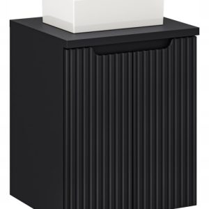 Szafka Z Umywalką 50 cm BLAT 2 Drzwi Ryflowana NOVA BLACK 290864