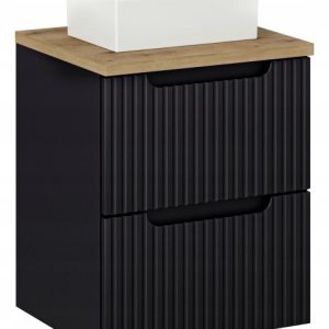 Szafka Z Umywalką 50 cm BLAT DĄB Szuflady Ryfle NOVA BLACK 290863 Szafka Z Umywalką 50 cm BLAT DĄB Szuflady Ryfle NOVA BLACK 290863