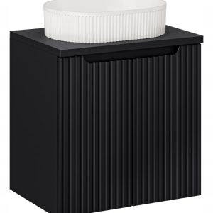 Szafka Z Umywalką 60 cm BLAT 2 Drzwi Ryflowana NOVA BLACK 290873 Szafka Z Umywalką 60 cm BLAT 2 Drzwi Ryflowana NOVA BLACK 290873