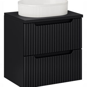 Szafka Z Umywalką 60 cm BLAT 2 Szuflady Ryflowana NOVA BLACK 290854 Szafka Z Umywalką 60 cm BLAT 2 Szuflady Ryflowana NOVA BLACK 290854