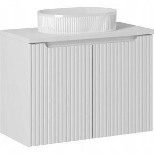 Szafka Z Umywalką 80 cm BLAT Biały Drzwi Ryfle NOVA WHITE 290866 Szafka Z Umywalką 80 cm BLAT Biały Drzwi Ryfle NOVA WHITE 290866