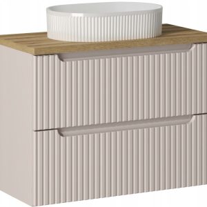 Szafka Z Umywalką 80 cm BLAT DĄB Szuflady Ryfle NOVA KASZMIR 290780 Szafka Z Umywalką 80 cm BLAT DĄB Szuflady Ryfle NOVA KASZMIR 290780