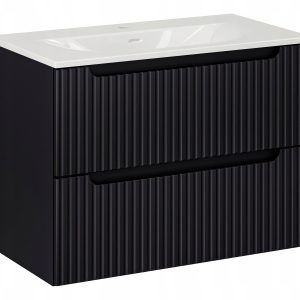 Szafka Z UMYWALKĄ 80 cm CZARNA WISZĄCA RYFLE 2S NOVA BLACK 270773 Szafka Z UMYWALKĄ 80 cm CZARNA WISZĄCA RYFLE 2S NOVA BLACK 270773