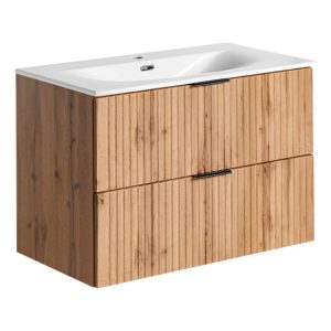 Szafka z Umywalką Adel Oak 80cm z Blatem i Umywalką Nablatową Magic 979243 Szafka z Umywalką Adel Oak 80cm z Blatem i Umywalką Nablatową Magic 979243