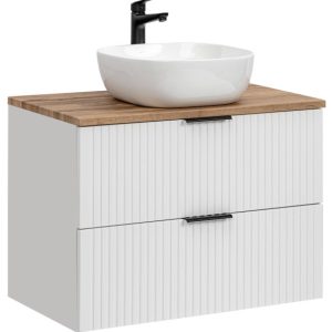Szafka z Umywalką Adel White 80cm z Umywalką Nablatową Smile 126425 Szafka z Umywalką Adel White 80cm z Umywalką Nablatową Smile 126425