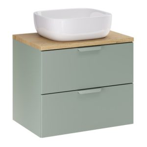 Szafka z Umywalką Aster Green 60cm z Umywalką Nablatową Smile 979168 Szafka z Umywalką Aster Green 60cm z Umywalką Nablatową Smile 979168