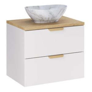 Szafka z Umywalką Aster White 60cm z Blatem i Umywalką Nablatową Pati 979158 Szafka z Umywalką Aster White 60cm z Blatem i Umywalką Nablatową Pati 979158