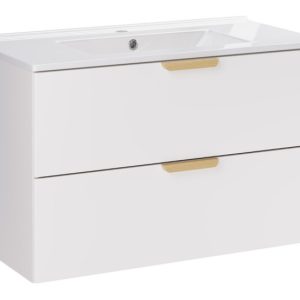 Szafka z Umywalką Aster White 80cm z Umywalką Meblową Lava 979247 Szafka z Umywalką Aster White 80cm z Umywalką Meblową Lava 979247