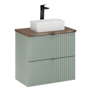 Szafka z Umywalką Line Reed Green 60cm z Blatem i Umywalką Nablatową Gaja 979966