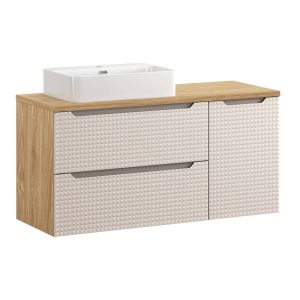 Szafka z Umywalką Luxor Beige 120cm z Blatem i Umywalką Nablatową Trust 979231