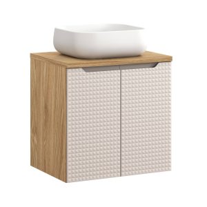Szafka z Umywalką Luxor Beige 60cm z Blatem i Umywalką Nablatową Nika 979206