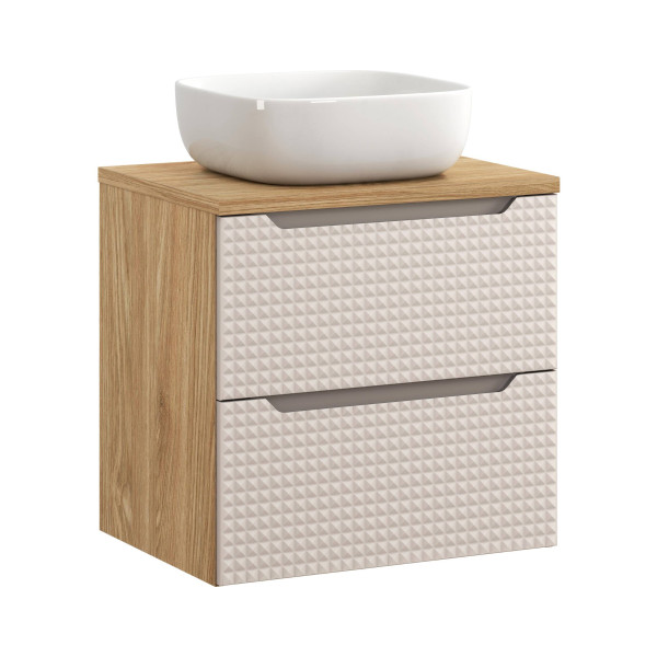 Szafka z Umywalką Luxor Beige 60cm z Umywalką Nablatową Smile 979259