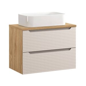 Szafka z Umywalką Luxor Beige 80cm z Blatem i Umywalką Nablatową Kati 979207 Szafka z Umywalką Luxor Beige 80cm z Blatem i Umywalką Nablatową Kati 979207