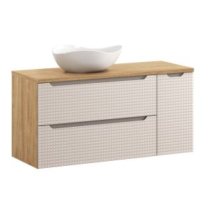 Szafka z Umywalką Luxor Beige 90cm z Blatem i Umywalką Nablatową Cloud 979128 Szafka z Umywalką Luxor Beige 90cm z Blatem i Umywalką Nablatową Cloud 979128