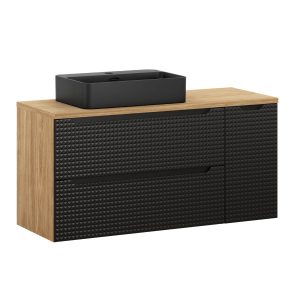 Szafka z Umywalką Luxor Black 120cm z Blatem i Umywalką Nablatową Trust 979149 Szafka z Umywalką Luxor Black 120cm z Blatem i Umywalką Nablatową Trust 979149