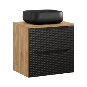 Szafka z Umywalką Luxor Black 60cm z Blatem i Umywalką Nablatową Nika 979242 Szafka z Umywalką Luxor Black 60cm z Blatem i Umywalką Nablatową Nika 979242
