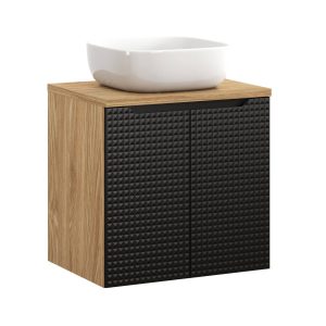 Szafka z Umywalką Luxor Black 60cm z Umywalką Nablatową Smile 979252 Szafka z Umywalką Luxor Black 60cm z Umywalką Nablatową Smile 979252