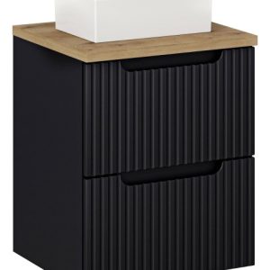 Szafka z Umywalką Nova Black 50cm z Blatem i Umywalką Nablatową Gaja 979137
