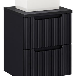 Szafka z Umywalką Nova Black 50cm z Blatem i Umywalką Nablatową Gaja 979228