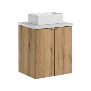 Szafka z Umywalką Nova Oak 50cm z Blatem i Umywalką Nablatową Gaja 1003191 Szafka z Umywalką Nova Oak 50cm z Blatem i Umywalką Nablatową Gaja 1003191