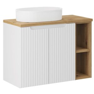 Szafka z Umywalką Nova White 80cm z Blatem i Umywalką Nablatową Beyond 979144