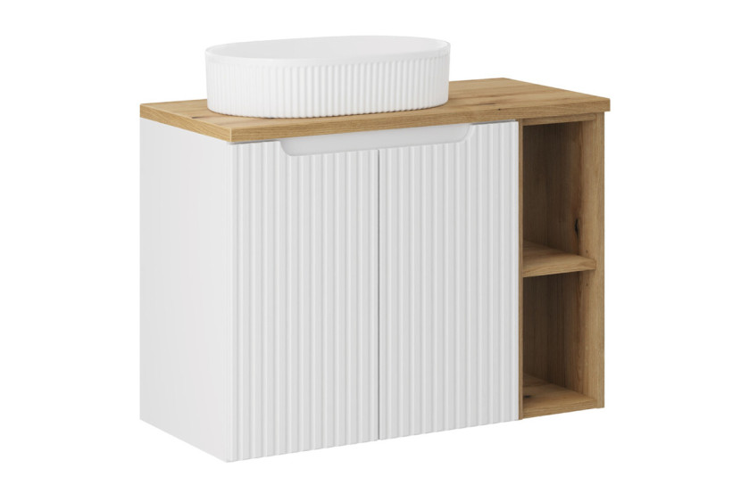 Szafka z Umywalką Nova White 80cm z Blatem i Umywalką Nablatową Beyond 979144