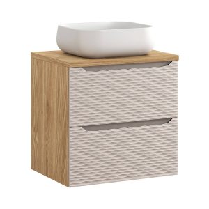 Szafka z Umywalką Ocean Beige 60cm z Blatem i Umywalką Nablatową Nika 979205