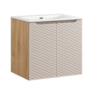 Szafka z Umywalką Ocean Beige 60cm z Umywalką Meblową Sky 979142