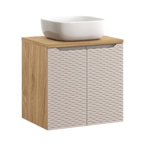 Szafka z Umywalką Ocean Beige 60cm z Umywalką Nablatową Smile 979197