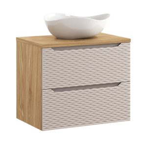 Szafka z Umywalką Ocean Beige 70cm z Blatem i Umywalką Nablatową Cloud 979249