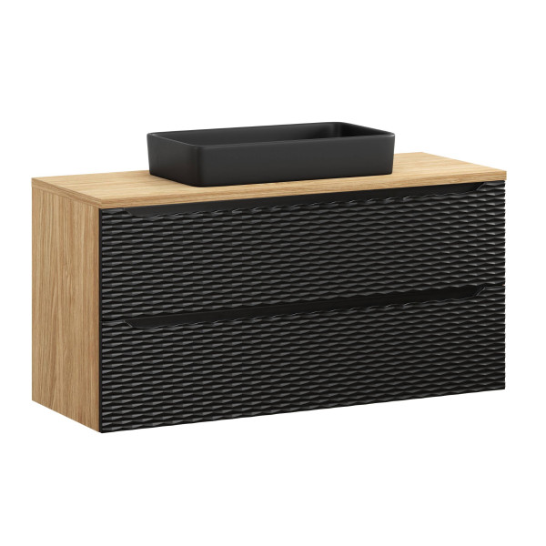 Szafka z Umywalką Ocean Black 120cm z Blatem i Umywalką Nablatową Slim 979209