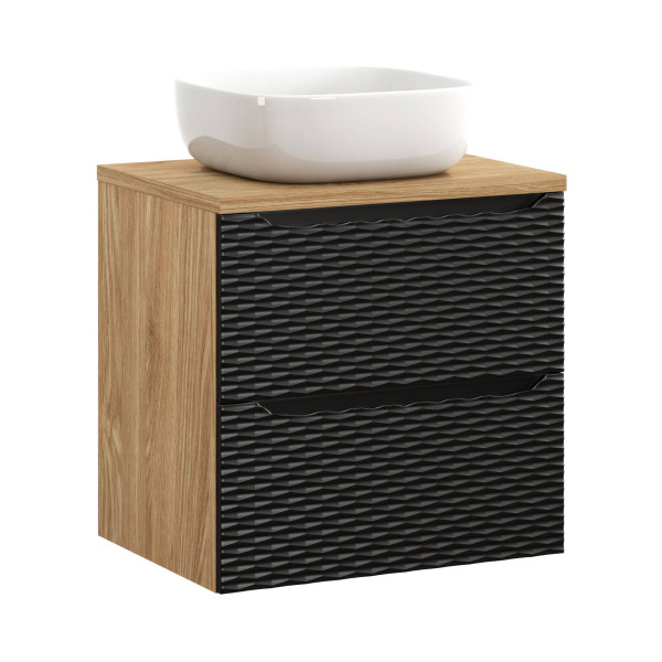Szafka z Umywalką Ocean Black 60cm z Umywalką Nablatową Smile 979218
