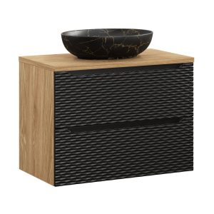 Szafka z Umywalką Ocean Black 80cm z Blatem i Umywalką Nablatową Mona 979201 Szafka z Umywalką Ocean Black 80cm z Blatem i Umywalką Nablatową Mona 979201