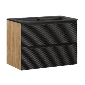 Szafka z Umywalką Ocean Black 80cm z Umywalką Meblową Sky 979244 Szafka z Umywalką Ocean Black 80cm z Umywalką Meblową Sky 979244