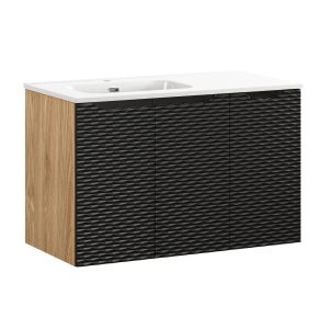 Szafka z Umywalką Ocean Black 90cm z Umywalką Meblową Go 2 979224 Szafka z Umywalką Ocean Black 90cm z Umywalką Meblową Go 2 979224