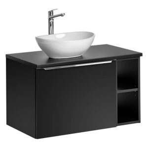 Szafka z Umywalką Santa Fe Black 80 cm z Umywalką Nablatową 979968