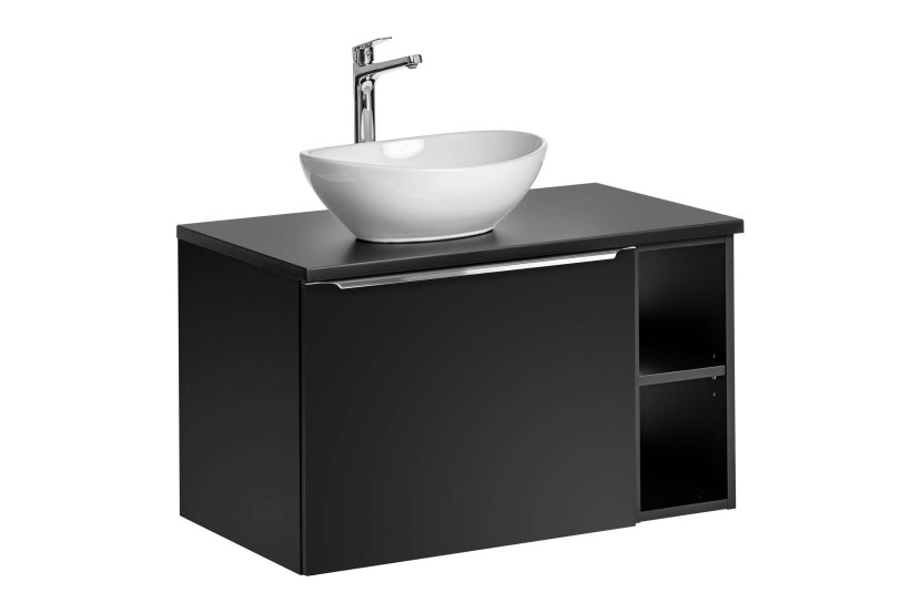 Szafka z Umywalką Santa Fe Black 80 cm z Umywalką Nablatową 979968