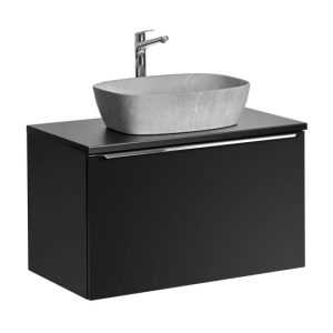 Szafka z Umywalką Santa Fe Black 80 cm z Umywalką Nablatową 979975