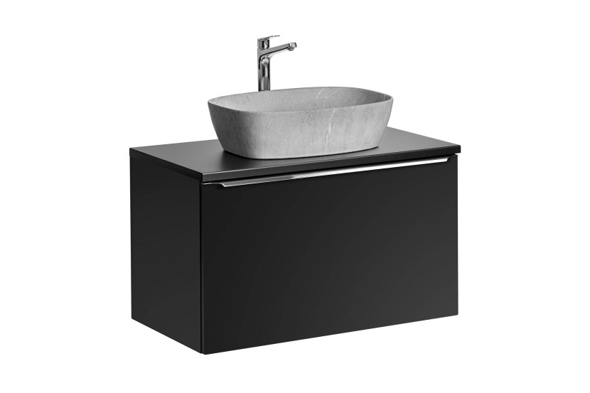 Szafka z Umywalką Santa Fe Black 80 cm z Umywalką Nablatową 979975