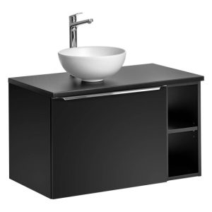 Szafka z Umywalką Santa Fe Black 80 cm z Umywalką Nablatową 979960 Szafka z Umywalką Santa Fe Black 80 cm z Umywalką Nablatową 979960